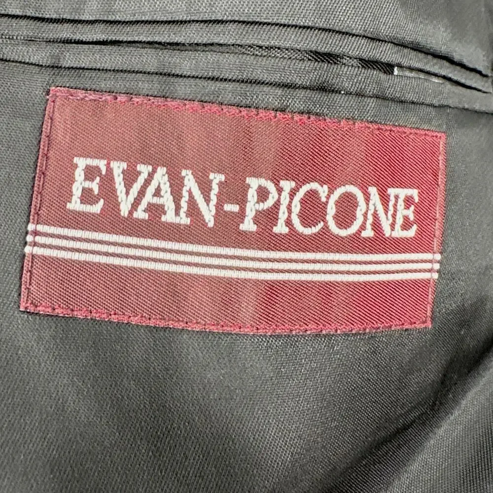 Evan Picone Black Two Button‎ Closure Notched Lapels Flap Pockets Blazer 41L